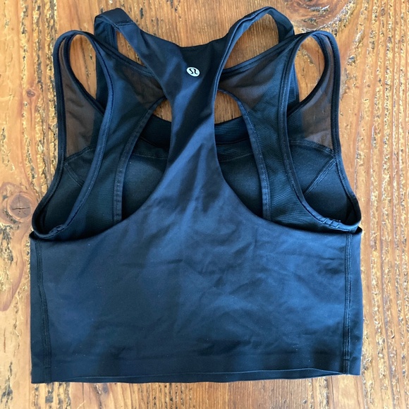 Lululemon Break Free Tank with Mesh Fabric Bra Size 4 in Black Nulux - Picture 2 of 11